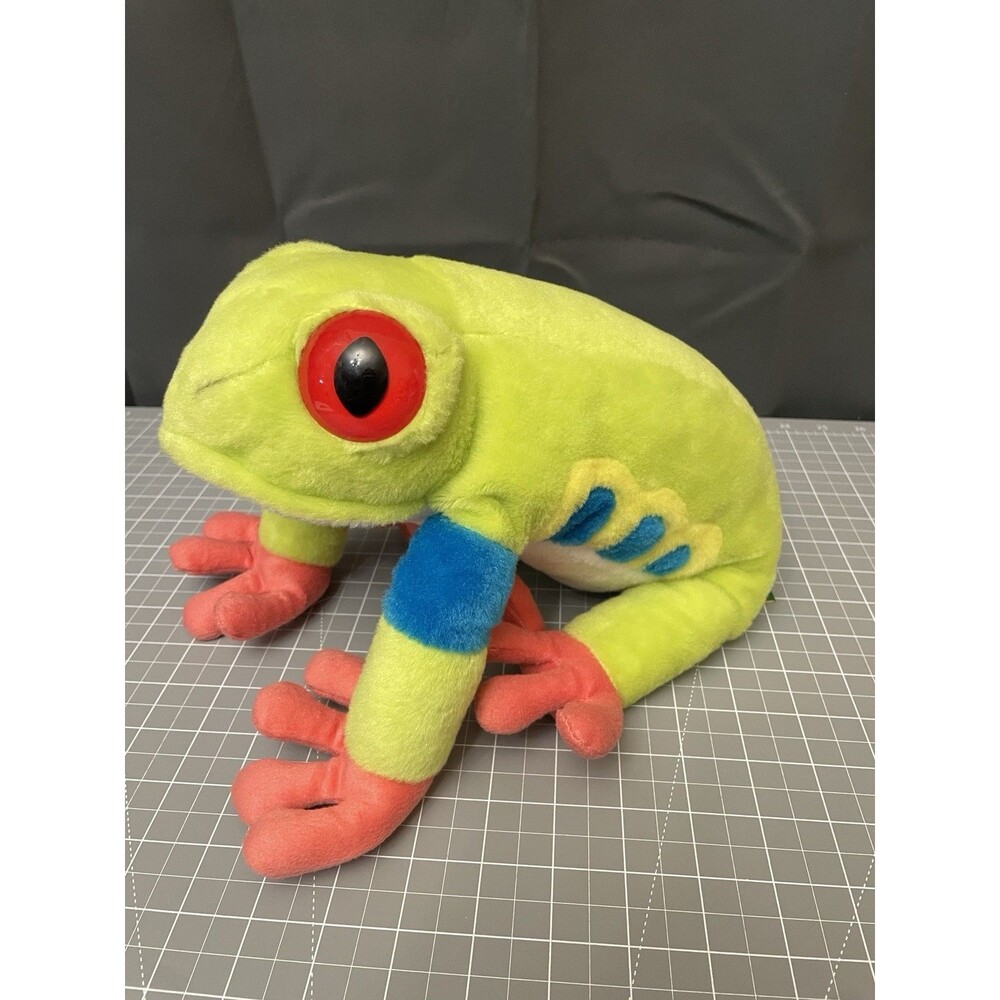 Wild Republic Red Eyed Tree Frog Plush Stuffed Animal 9" Sitting Rainforest